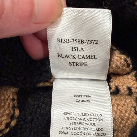 NWT Rails Isla Stripe Cardigan in a black and camel colorway. Size M - Picture 7 of 10